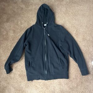 Men's Xl Black Hoodie Sweater Zip Up
